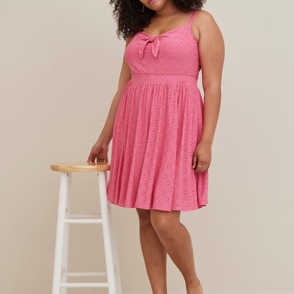 Torrid Knit Embroidered Skater Dress